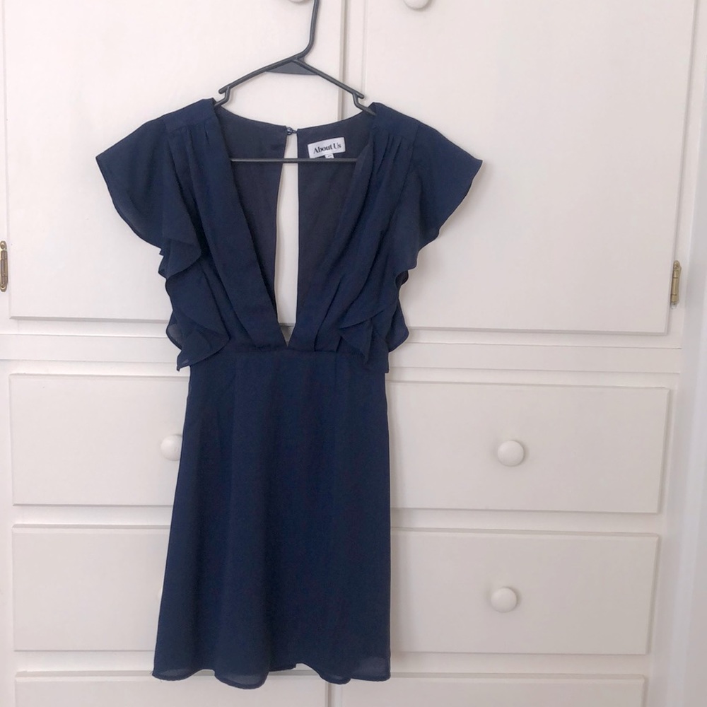 About Us deep V mini dress